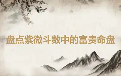 盘点紫微斗数中的富贵命盘